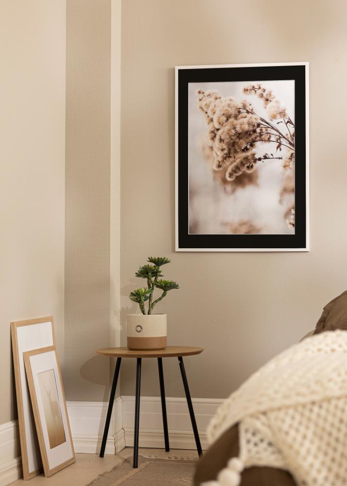 Ram med passepartou Frame Galant White 50x60 cm - Picture Mount Black 14x18 inches