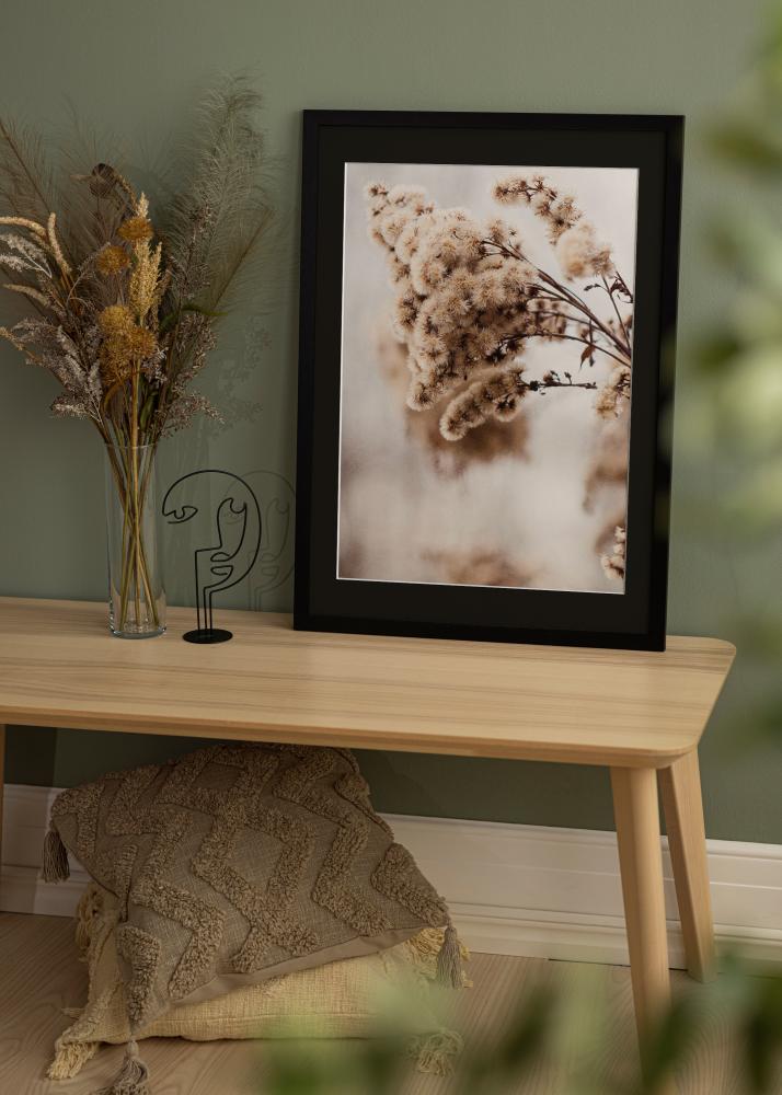 Ram med passepartou Frame Black Wood 50x60 cm - Picture Mount Black 40x50 cm