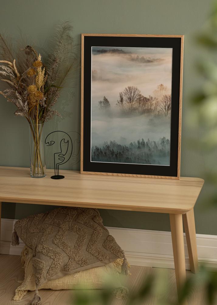 Ram med passepartou Frame Oslo Oak 60x60 cm - Picture Mount Black 50x50 cm