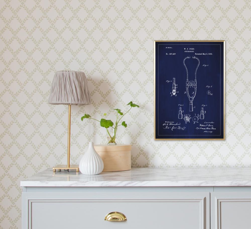 Bildverkstad Patent drawing - Stethoscope - Blue