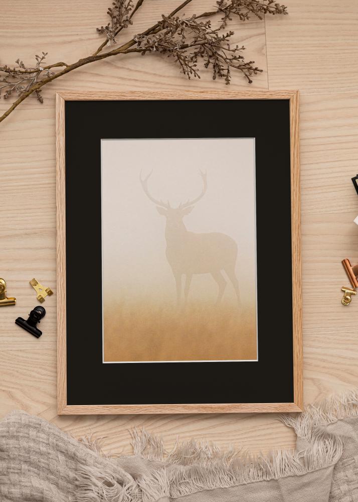 Ram med passepartou Frame Oslo Oak 60x60 cm - Picture Mount Black 50x50 cm