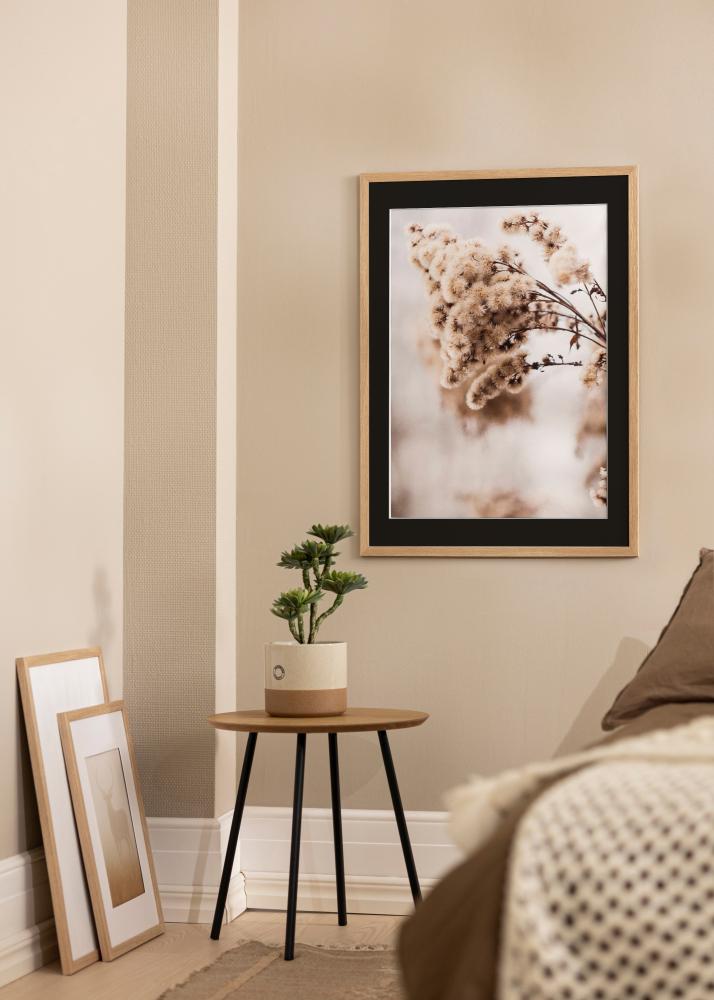 Ram med passepartou Frame Stilren Oak 20x30 cm - Picture Mount Black 15x21 cm