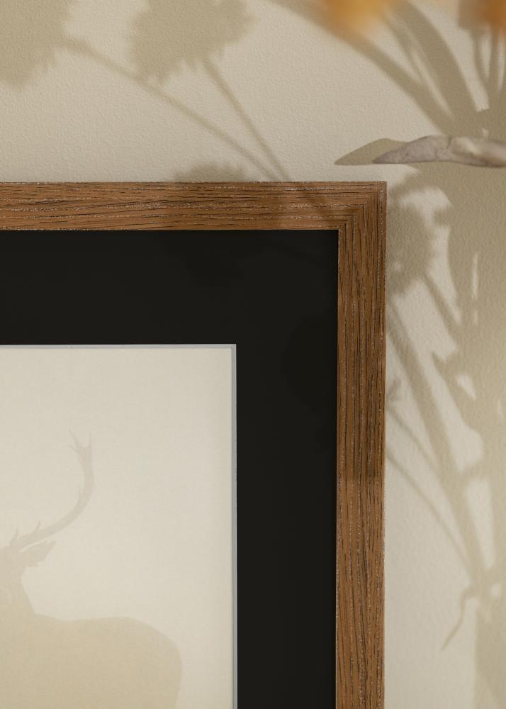 Ram med passepartou Frame Fiorito Dark Oak 30x40 cm - Picture Mount Black 21x30 cm