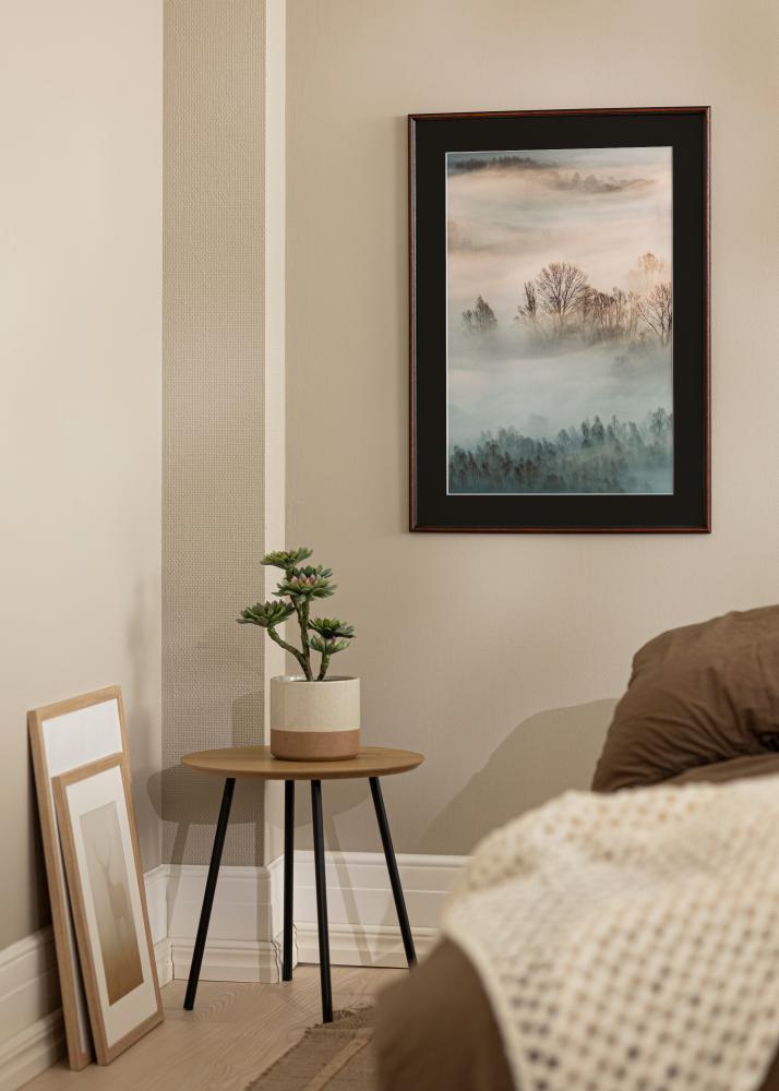 Ram med passepartou Frame Horndal Walnut 24x30 cm - Picture Mount Black 18x24 cm