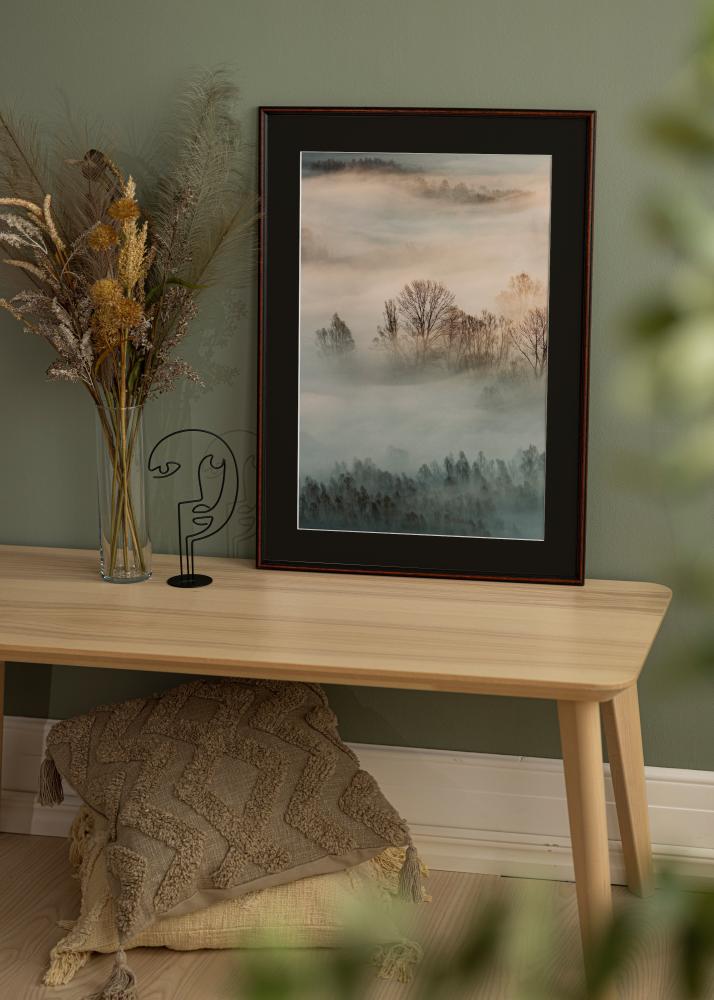 Ram med passepartou Frame Horndal Walnut 24x30 cm - Picture Mount Black 18x24 cm