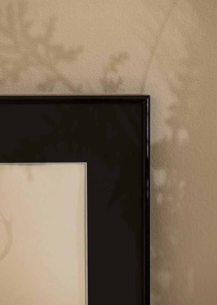 Ram med passepartou Frame Visby White 30x40 cm - Picture Mount Black 21x30 cm