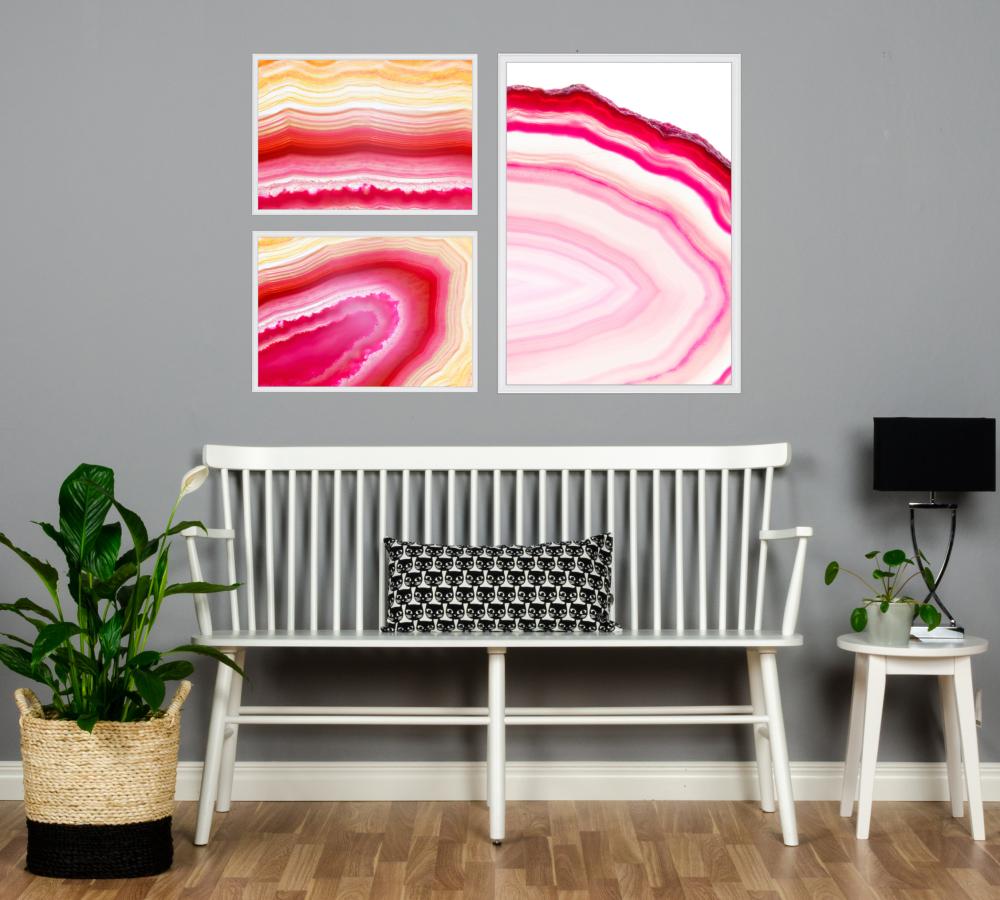 Bildverkstad Agate - Pink / Yellow I Poster