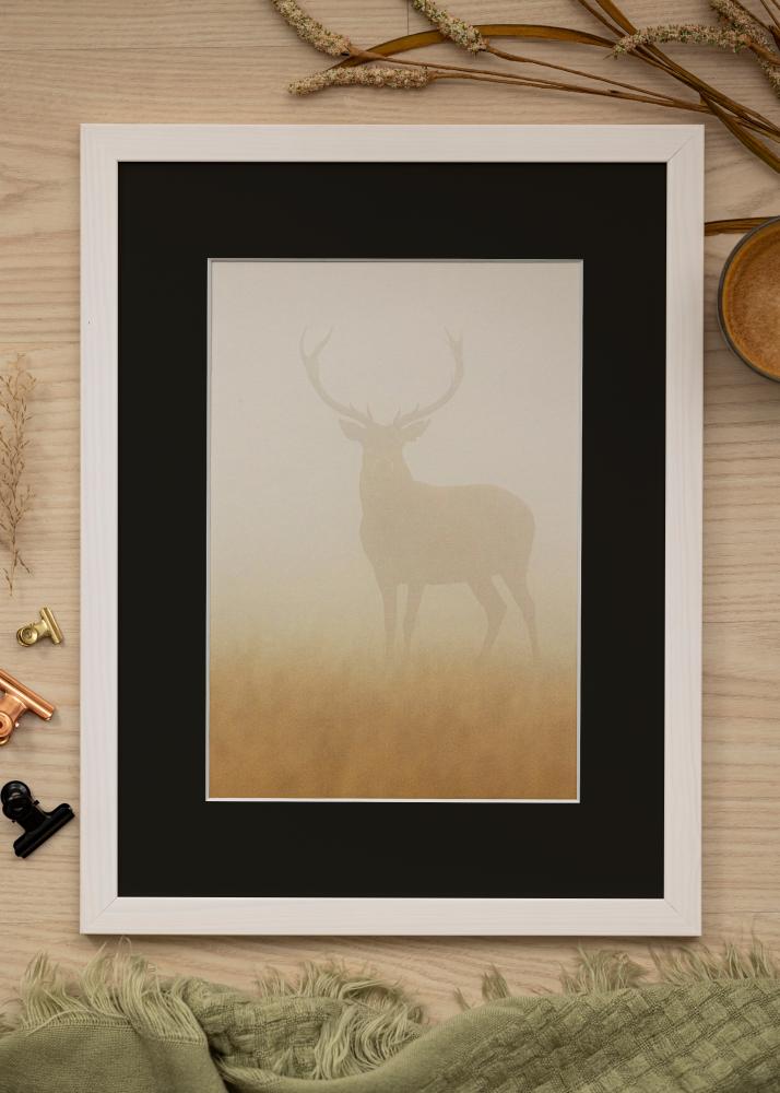 Ram med passepartou Frame Stilren White 20x30 cm - Picture Mount Black 15x21 cm