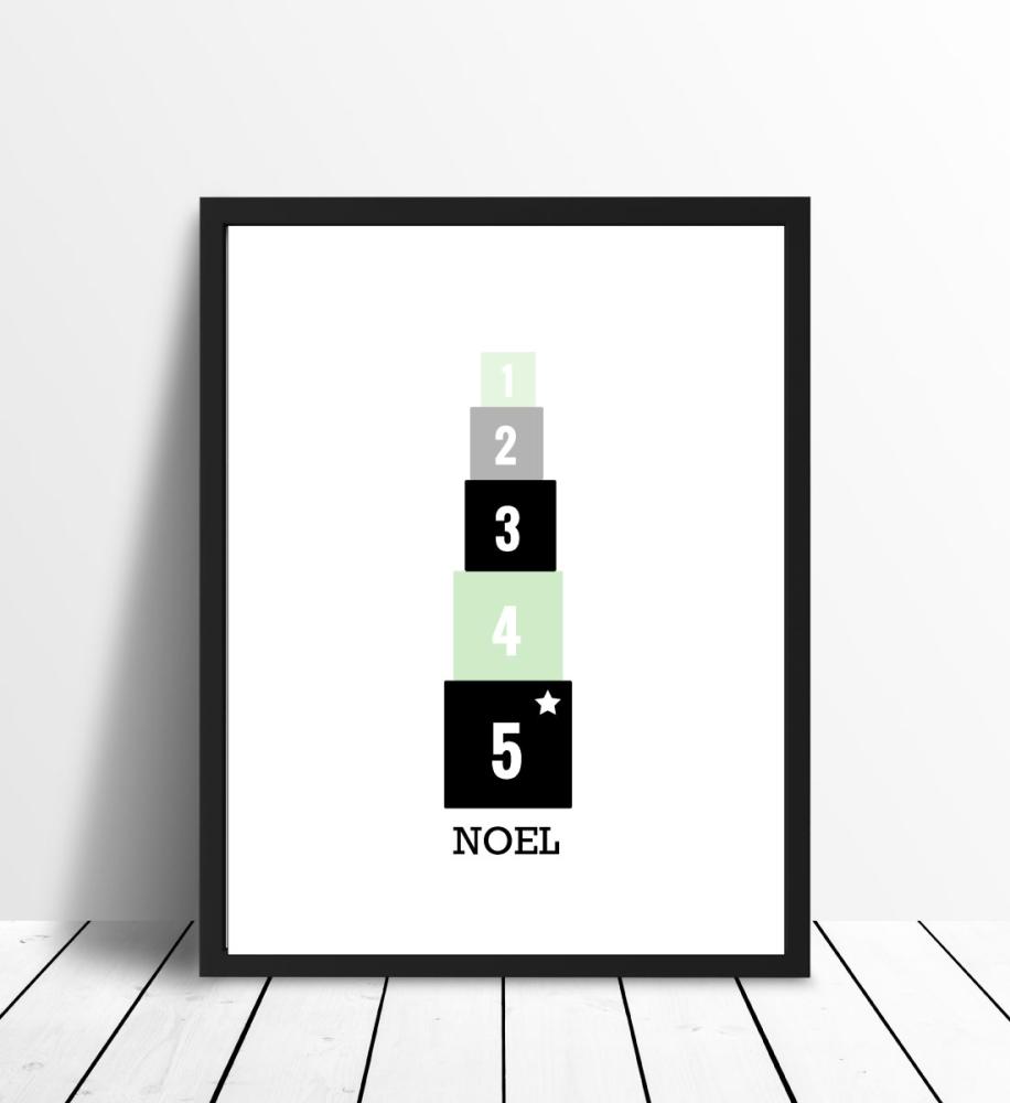 Personlig poster Blocks Green