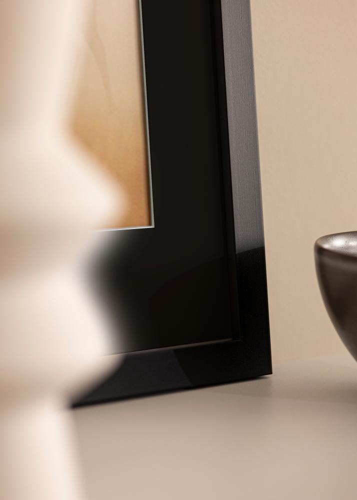 Ram med passepartou Frame Black Wood 50x60 cm - Picture Mount Black 40x50 cm