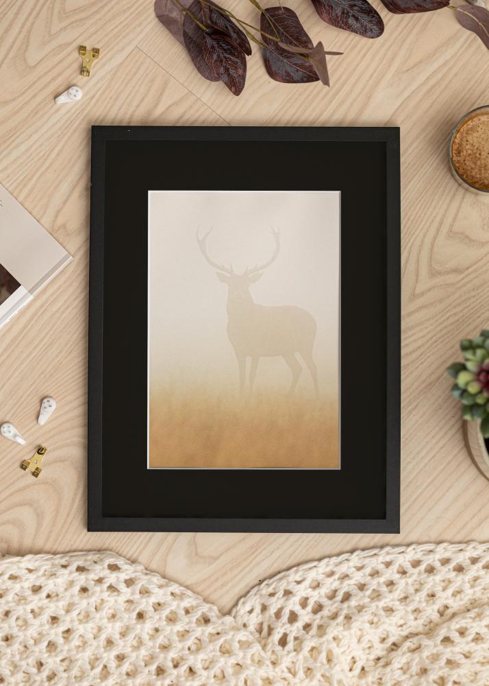 Ram med passepartou Frame Trendy Black 50x60 cm - Picture Mount Black 40x50 cm