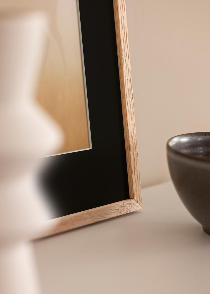 Ram med passepartou Frame Oslo Oak 60x60 cm - Picture Mount Black 50x50 cm