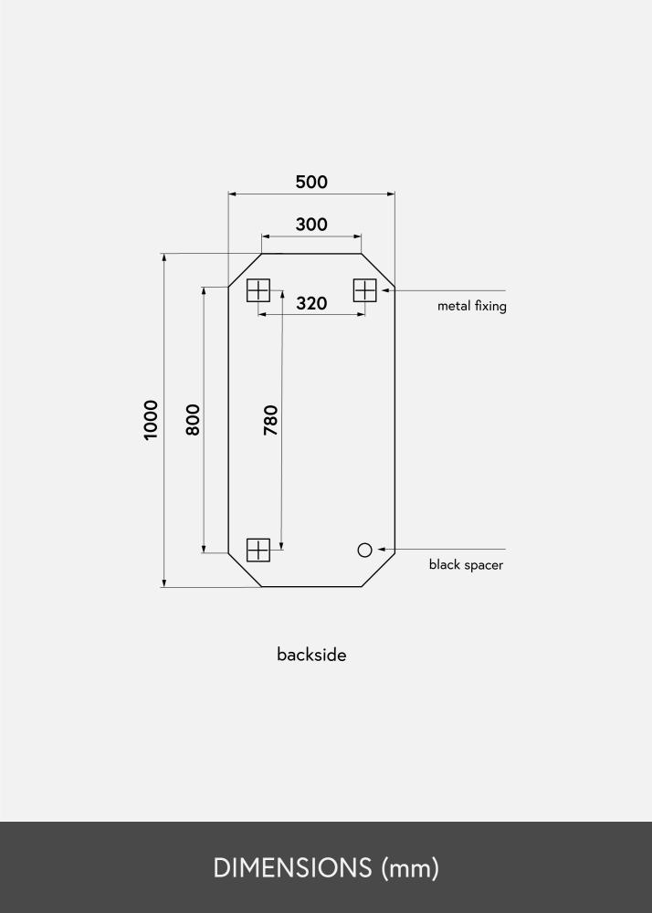 KAILA KAILA Mirror Tall Octagon 50x100 cm
