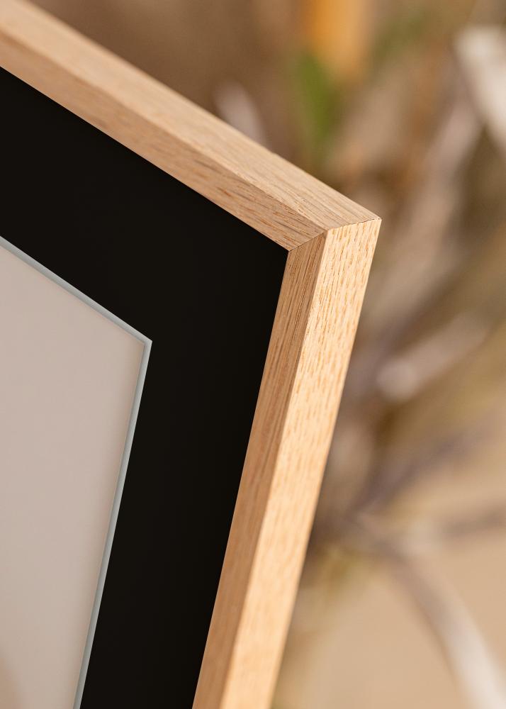Ram med passepartou Frame Oslo Oak 60x60 cm - Picture Mount Black 50x50 cm