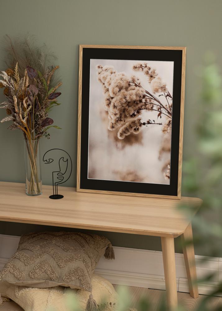 Ram med passepartou Frame Trendy Oak 50x60 cm - Picture Mount Black 40x50 cm
