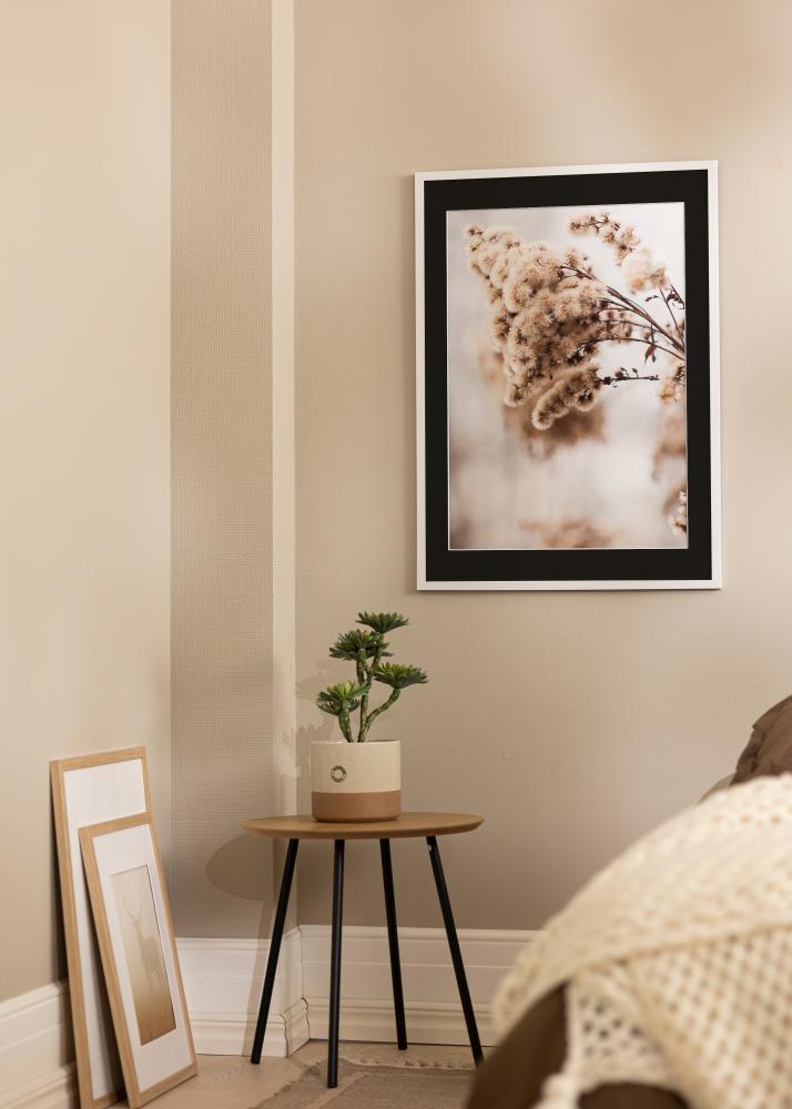 Ram med passepartou Frame Trendy White 20x25 cm - Picture Mount Black 15x20 cm