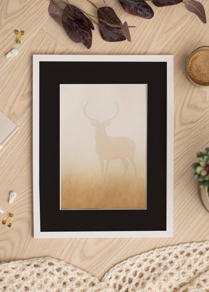 Ram med passepartou Frame Trendy White 20x25 cm - Picture Mount Black 15x20 cm