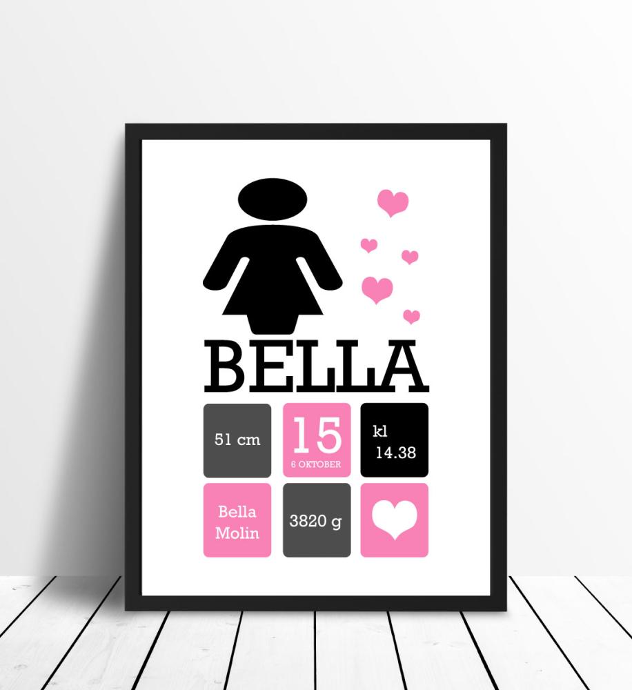 Personlig poster Girl - Pink