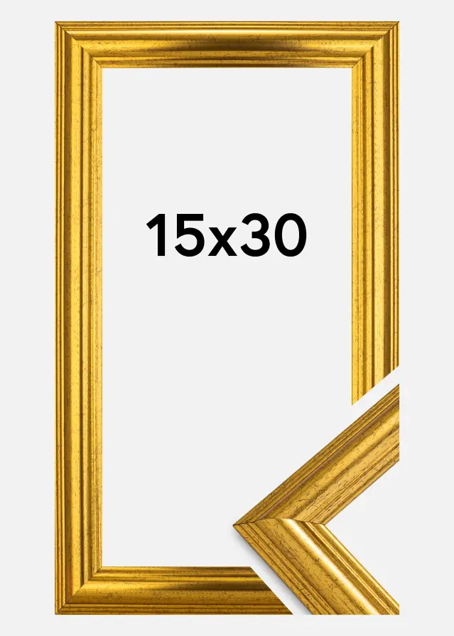 Jämtlands Ramfabrik Frame Västkusten Acrylic glass Gold 15x30 cm