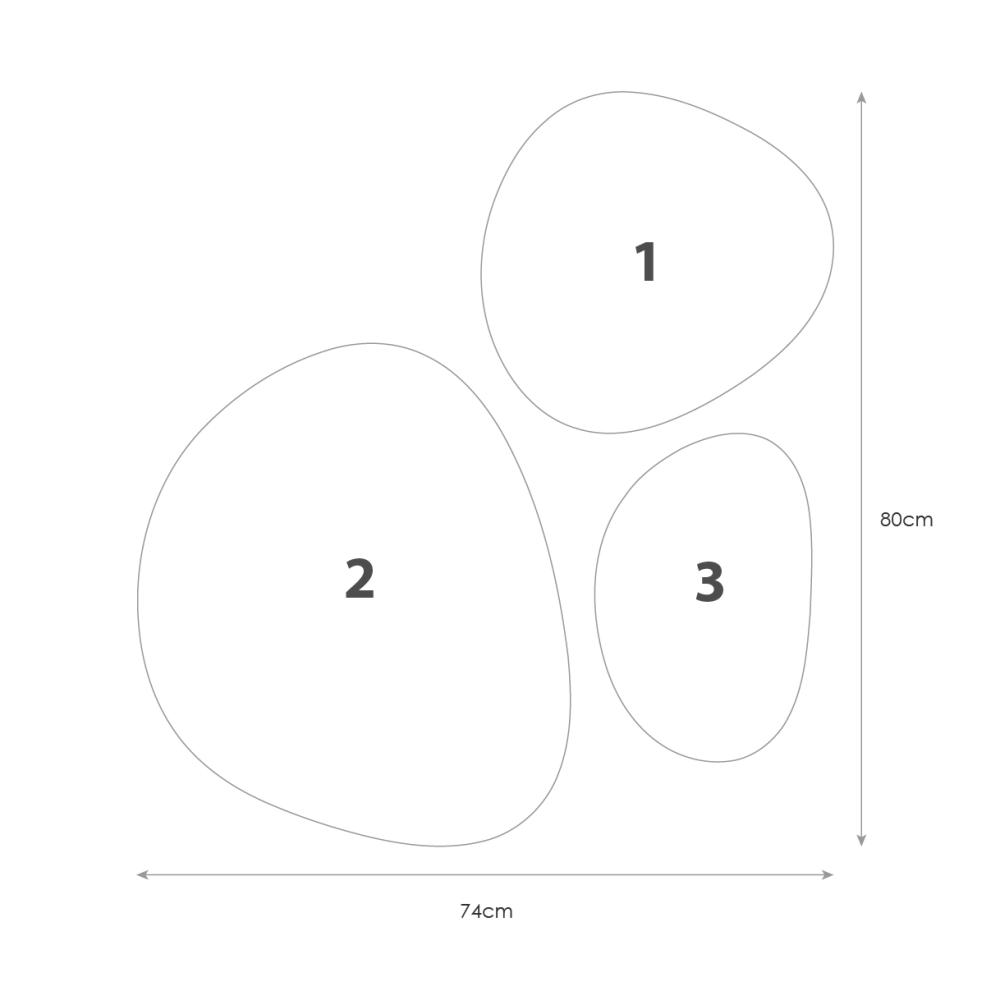 Incado Mirror Set Warm Grey, Cold Grey & Clear - 3 pieces