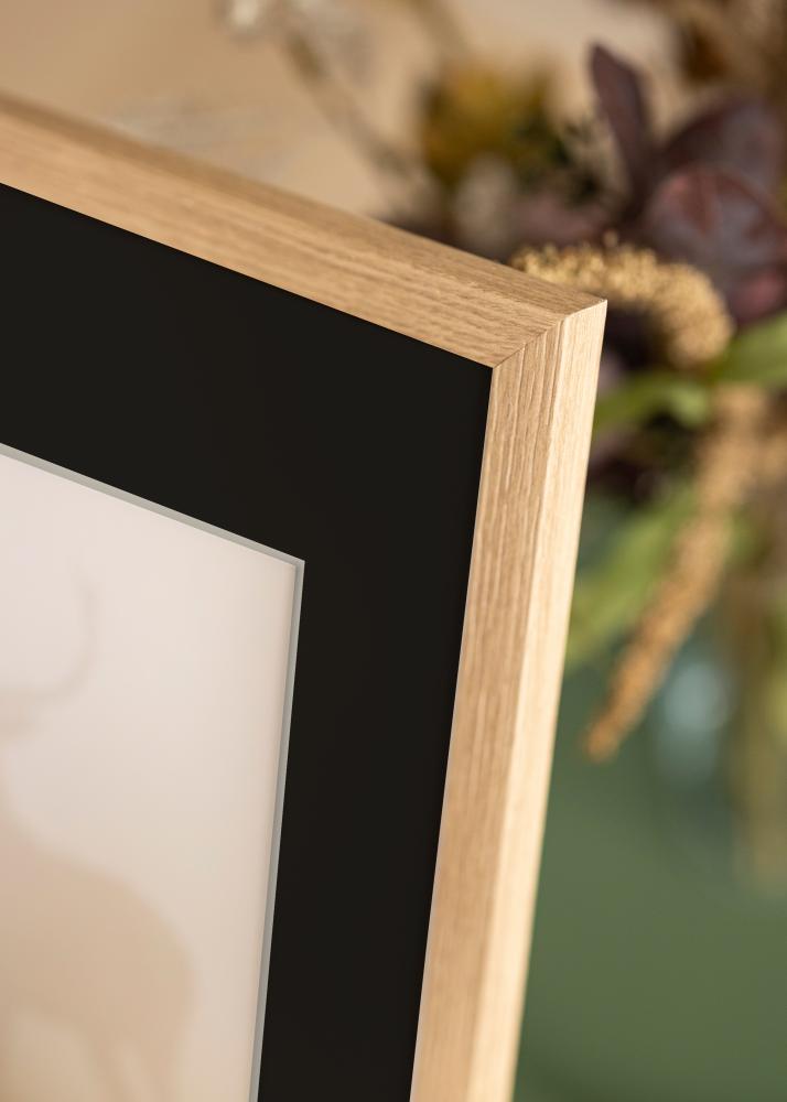 Ram med passepartou Frame Stilren Oak 20x30 cm - Picture Mount Black 15x21 cm