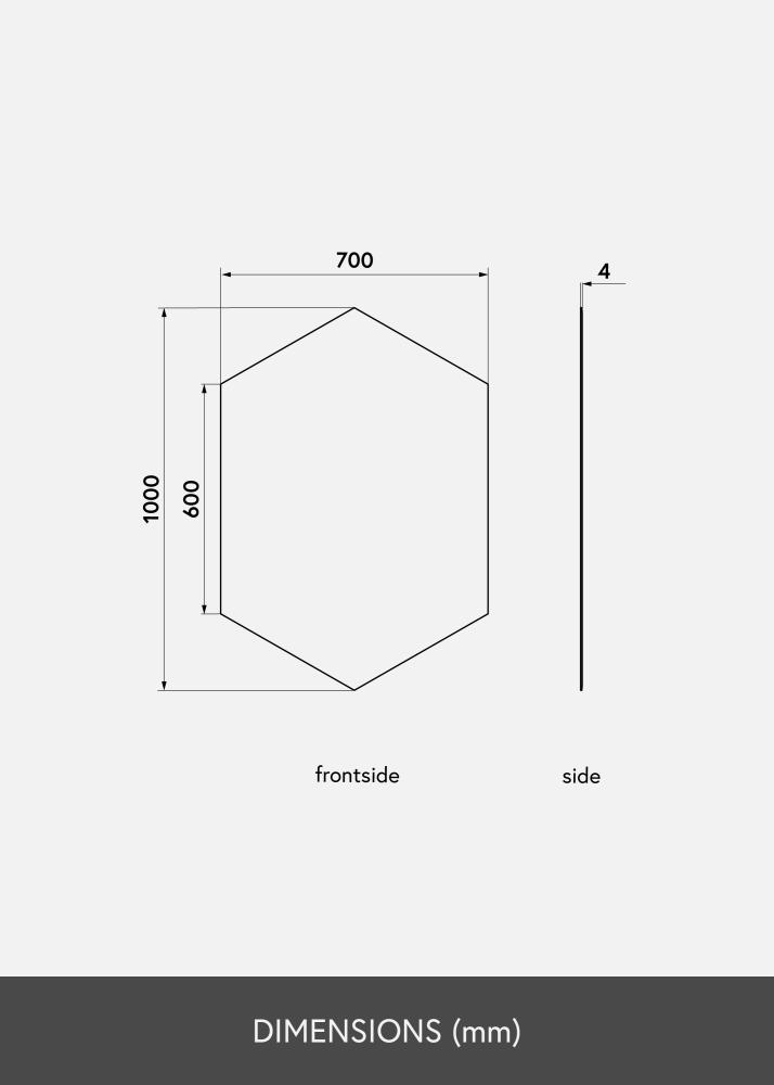 KAILA KAILA Mirror Tall Hexagon 70x100 cm