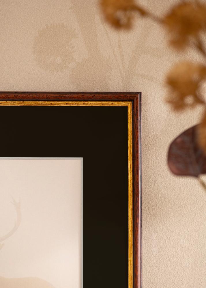 Ram med passepartou Frame Horndal Brown 45x60 cm - Picture Mount Black 32x45 cm