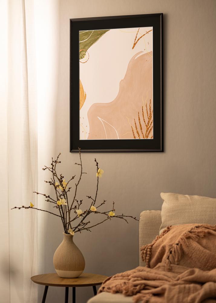 Ram med passepartou Frame Horndal Black 18x24 cm - Picture Mount Black 13x18 cm