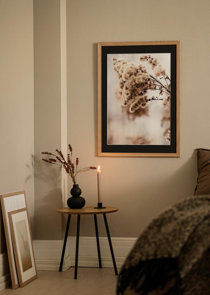 Ram med passepartou Frame Trendline Oak 40x50 cm - Picture Mount Black 29.7x42 cm (A3)