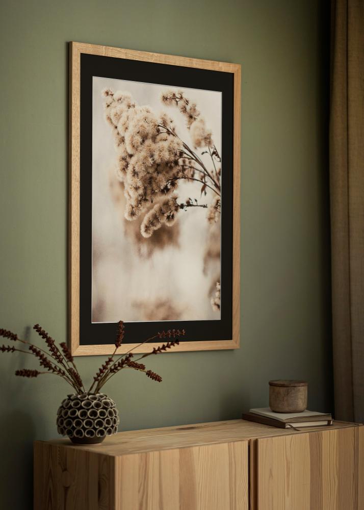 Ram med passepartou Frame Trendline Oak 40x50 cm - Picture Mount Black 29.7x42 cm (A3)