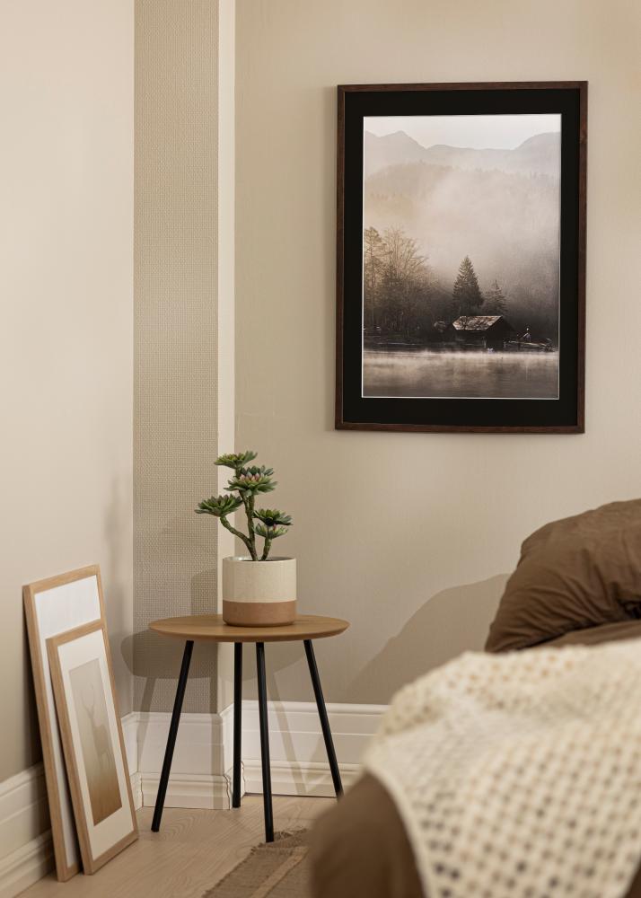 Ram med passepartou Frame Trendy Walnut 20x25 cm - Picture Mount Black 15x20 cm