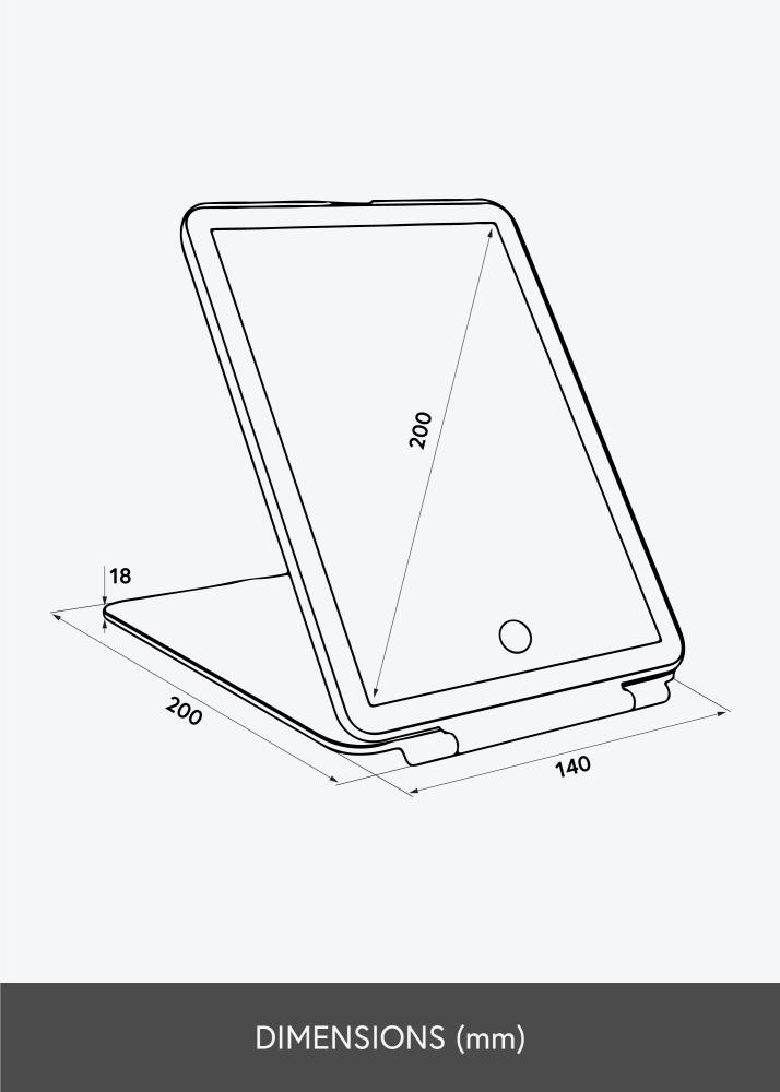 KAILA KAILA Makeup Mirror Travel LED Rechargeable White 14x20 cm