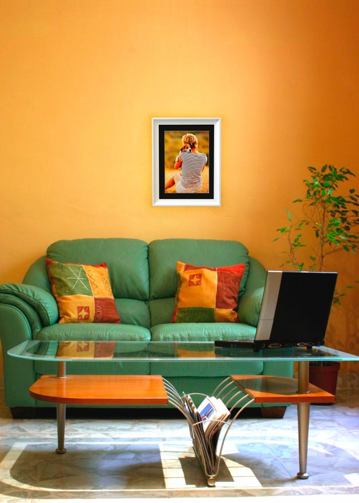 Ram med passepartou Frame Öjaren White 70x100 cm - Picture Mount Black 59.4x84 cm (A1)