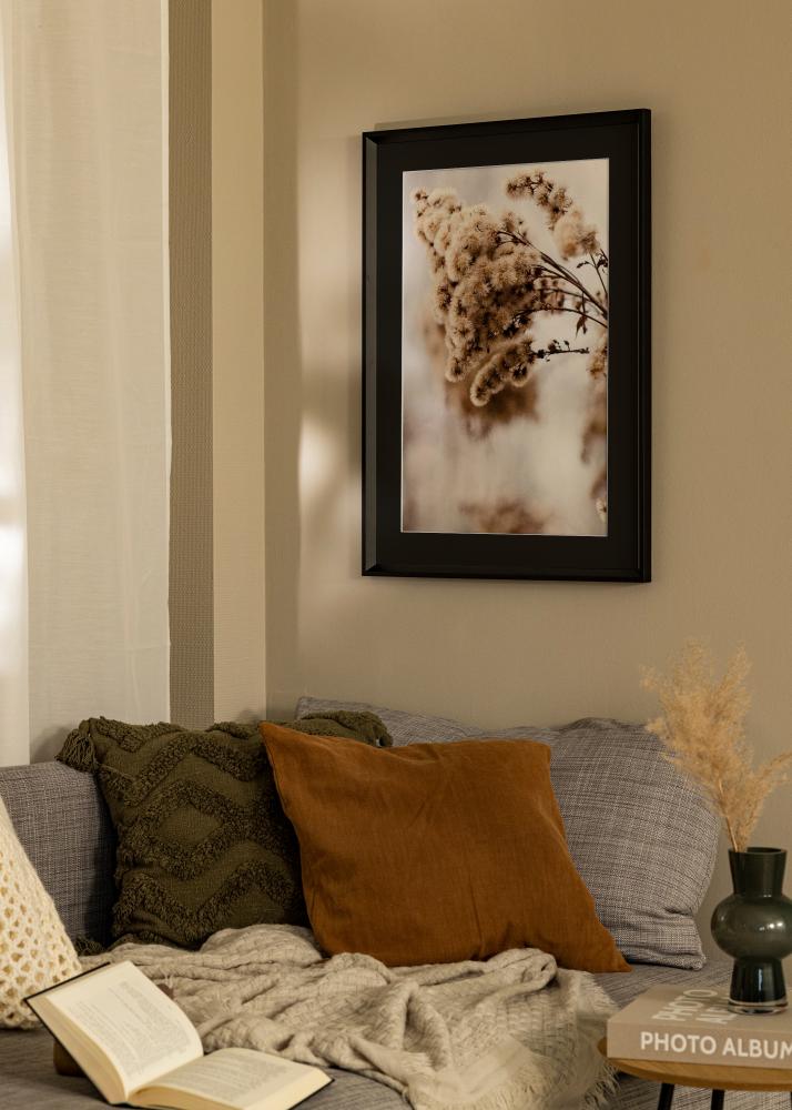 Ram med passepartou Frame Globe Black 40x100 cm - Picture Mount Black 30x91 cm