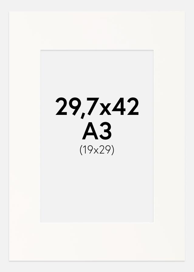 Konstlist Crescent Mount Antique White (White Core) 29.7x42 cm (19x29)