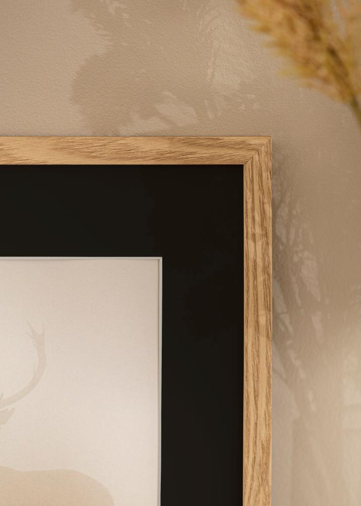 Ram med passepartou Frame Trendy Oak 50x60 cm - Picture Mount Black 40x50 cm