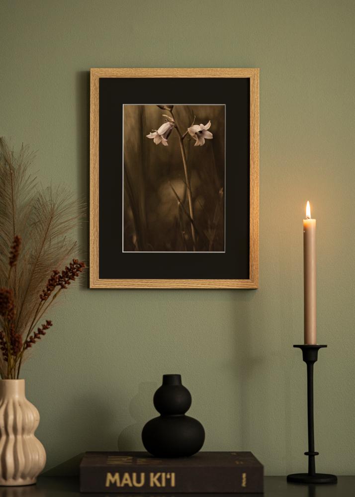 Ram med passepartou Frame Selection Oak 70x100 cm - Picture Mount Black 62x93 cm