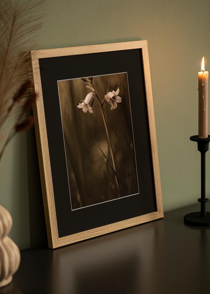 Ram med passepartou Frame Selection Oak 70x100 cm - Picture Mount Black 62x93 cm