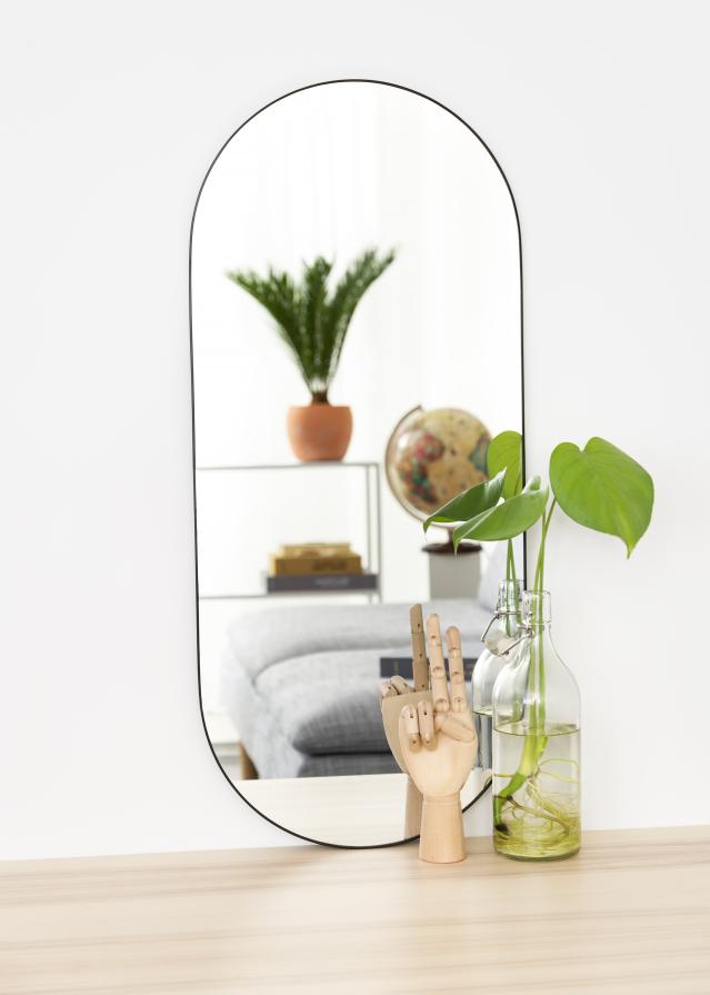 KAILA KAILA Oval Mirror - Thin Black 35x80 cm