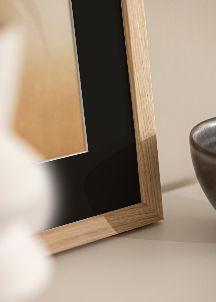 Ram med passepartou Frame Grimsåker Oak 40x40 cm - Picture Mount Black 10x10 inches