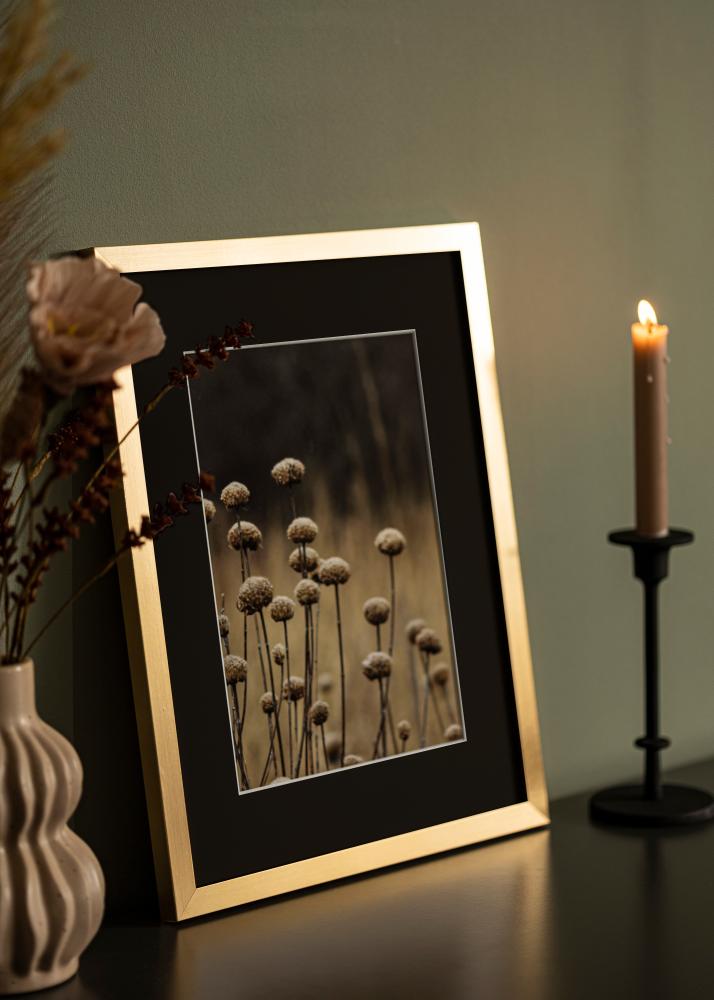 Ram med passepartou Frame Selection Gold 70x100 cm - Picture Mount Black 62x93 cm