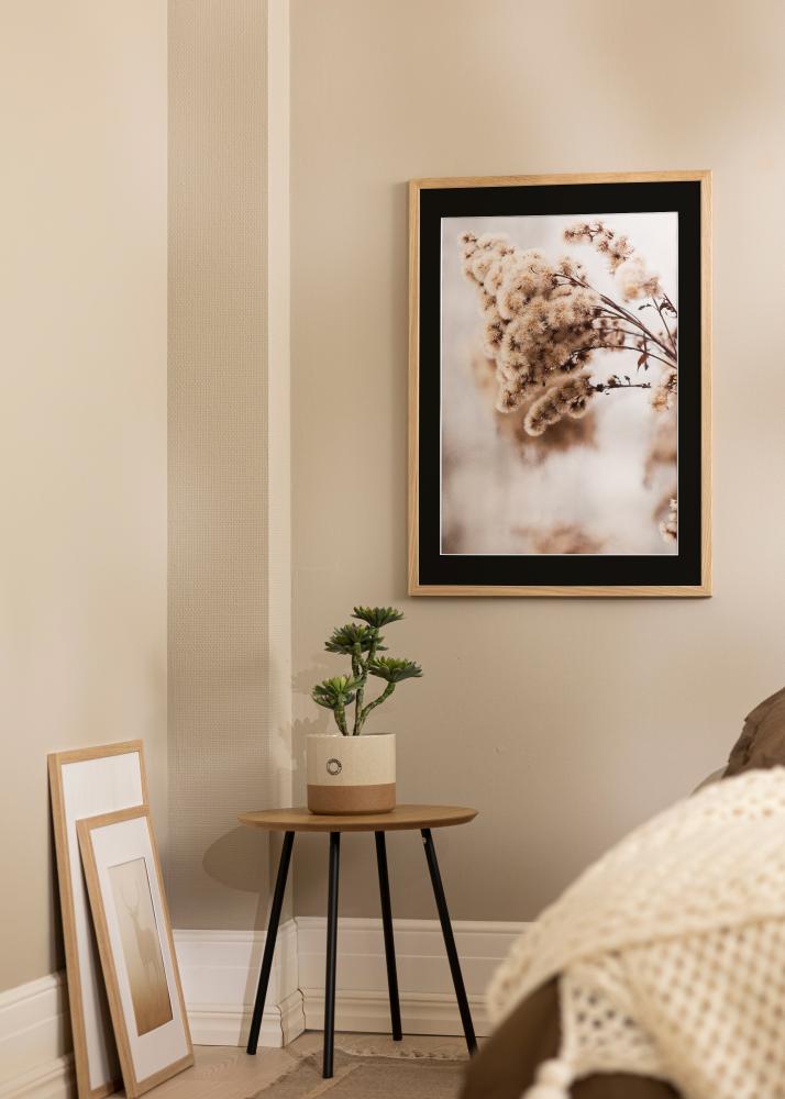 Ram med passepartou Frame Grimsåker Oak 40x40 cm - Picture Mount Black 10x10 inches