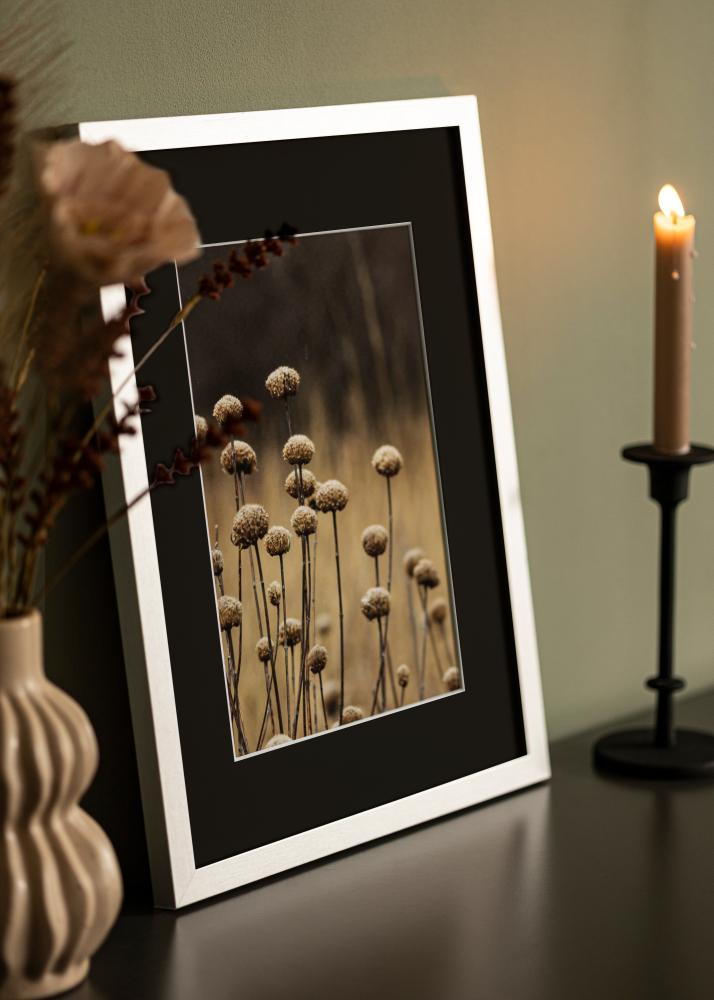 Ram med passepartou Frame Selection Silver 70x100 cm - Picture Mount Black 62x93 cm
