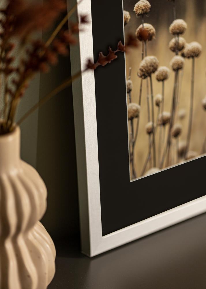 Ram med passepartou Frame Selection Silver 70x100 cm - Picture Mount Black 62x93 cm