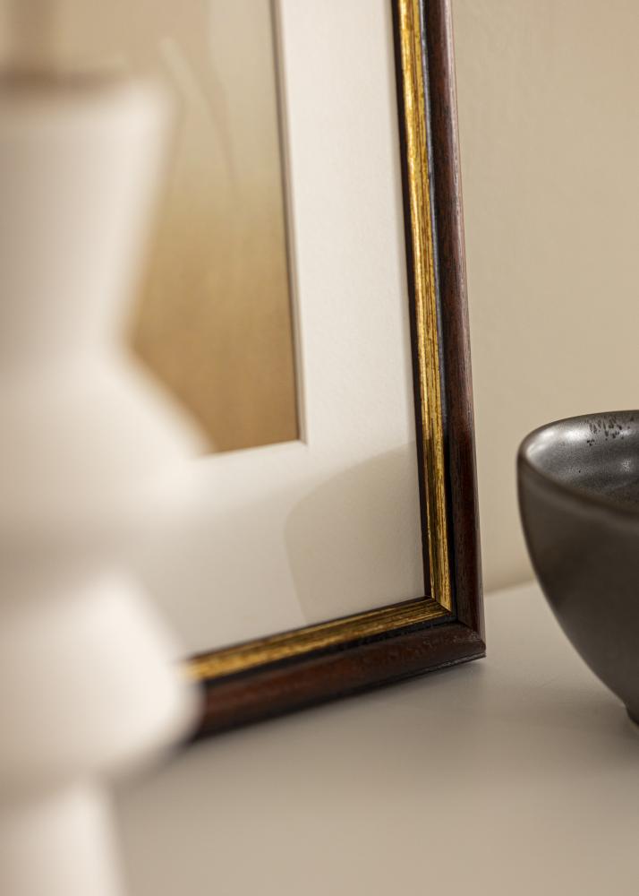 Ram med passepartou Frame Siljan Brown 45x45 cm - Mounts White 14x14 inches