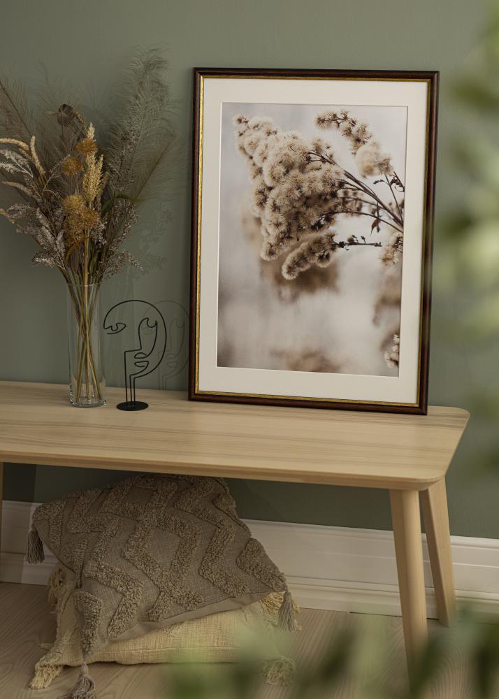 Ram med passepartou Frame Siljan Brown 45x45 cm - Mounts White 14x14 inches