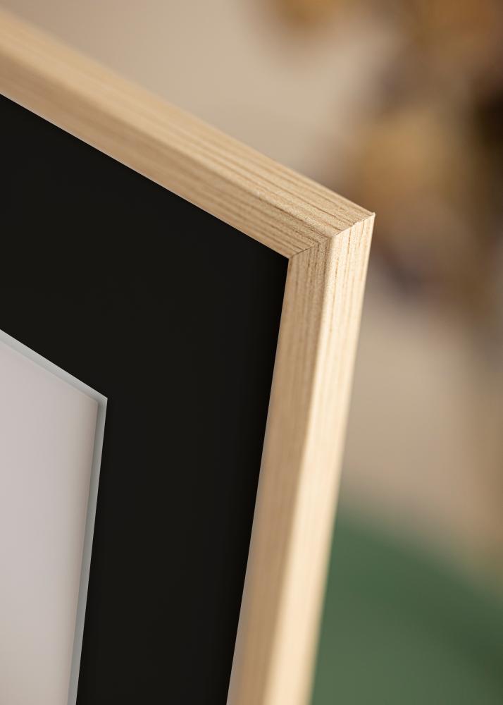 Ram med passepartou Frame Galant Oak 40x50 cm - Picture Mount Black 12x16 inches