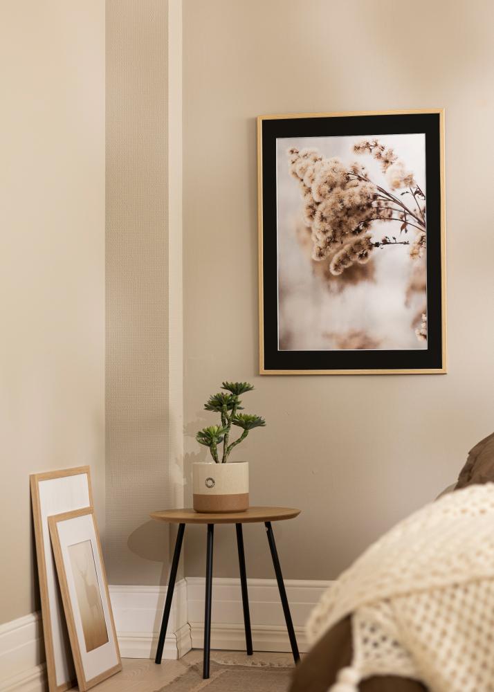 Ram med passepartou Frame Galant Oak 40x50 cm - Picture Mount Black 12x16 inches