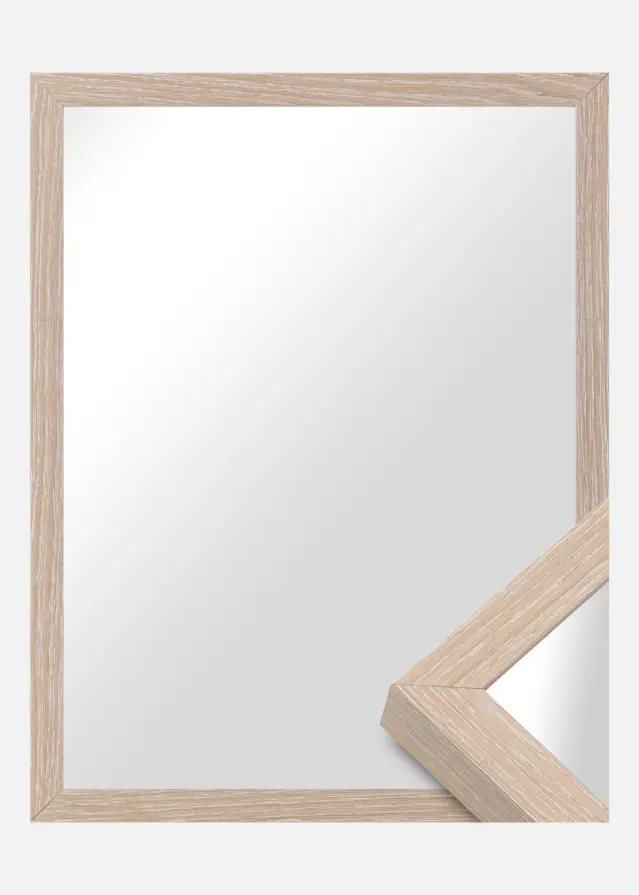 Ramverkstad Mirror Birch ö - Oak not whitewashed - Custom Size