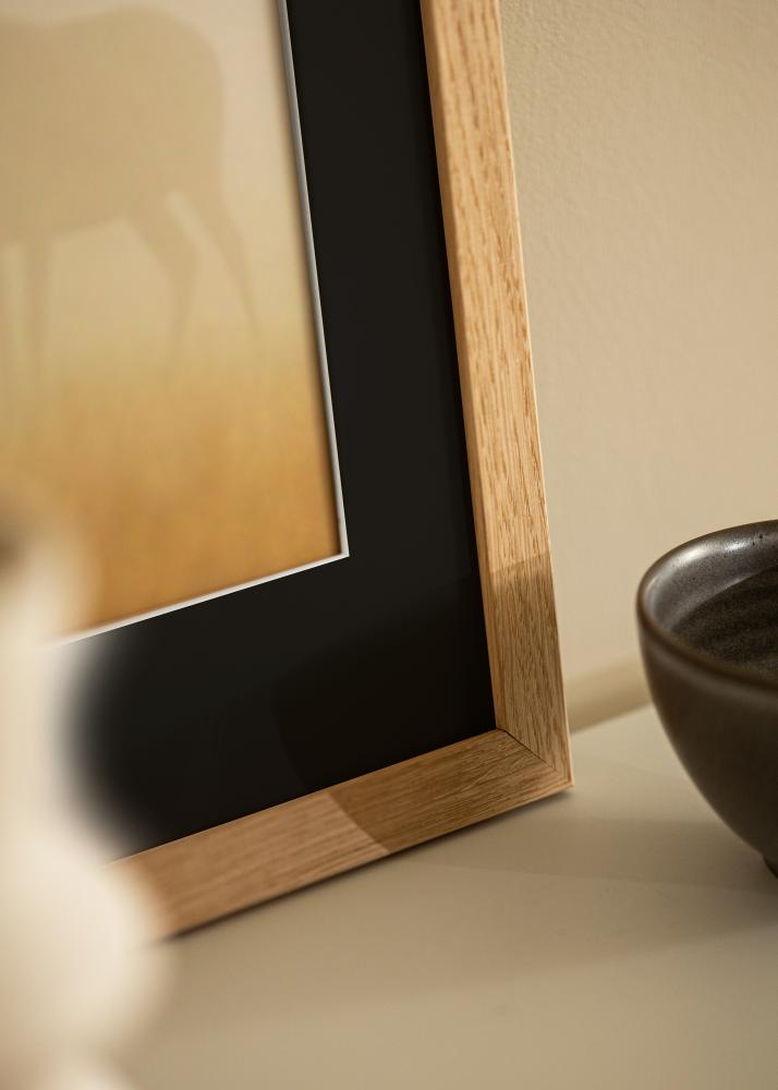 Ram med passepartou Frame Trendline Oak 40x50 cm - Picture Mount Black 29.7x42 cm (A3)